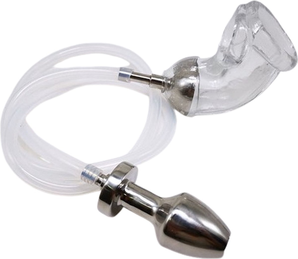 Goedkoopste Urethrale 3 in 1 set voor plas sex - Penis sleeve met buttplug - Holle uitvoeringen - Anaal en Oraal - Vloeistof stroom