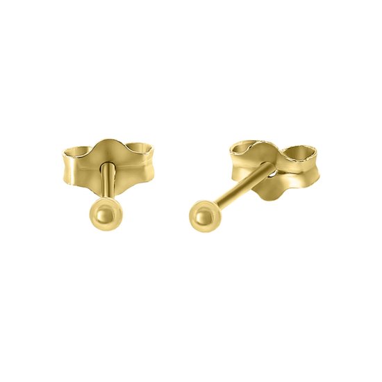 Gouden oorbel bolletjes met oorstekers.