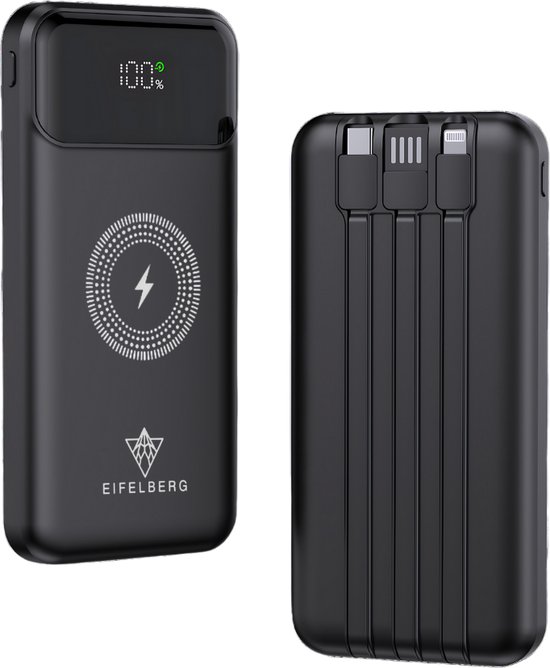 EifelBerg® Draadloze Powerbank 20000 mAh Zwart 22.5W - EifelBerg® - €29,95