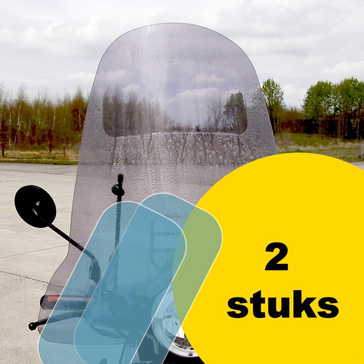 2 stuks Waterafstotende folie windscherm - Anti regen scooter sticker - regen sticker scooter - scooterhoes
