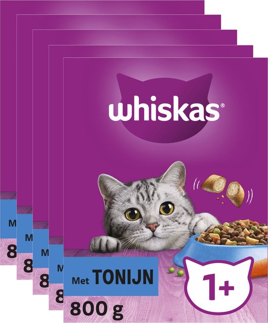 Whiskas Kattenbrokken - Adult 1+ - Adult - Tonijn - doos 5x800g