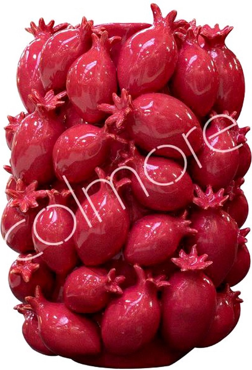 Colmore by Diga vaas granaatappel fuchsia roze keramiek 24 x 31 cm