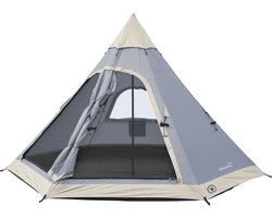 Skandika Tipi tent Lavvu 335 Protect - Tent voor 4 personen, 2 m stahoogte, vastgenaaide tentvloer, 3000 mm waterkolom, UV 50+, festivaltent, indianentent, familietent | Outdoor, kamperen, glamping