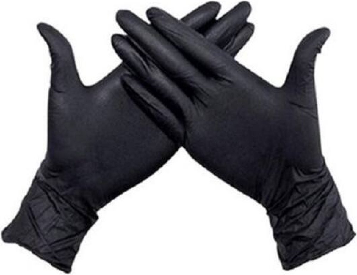 Goedkoopste zwarte nitril handschoenen poedervrij - maat S - 100 stuks