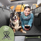 Luxe Hondendeken Auto Achterbank Met Harde Bodem - Autodeken Met Verharde Onderkant - Hondenmand Auto - Zwart - Met Autogordel Hond