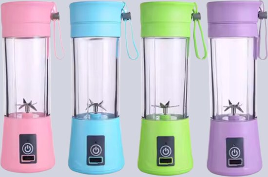 Mini Blender - Paars - Draadloos & Draagbaar - Smoothie Maker - Sapcentrifuge - Mini Juicer - Sap maker - Mini Mixer - USB Oplaadbaar - Vruchtensap - Cup - Fles - Reis - Portable van Merkloos — afbeelding 4