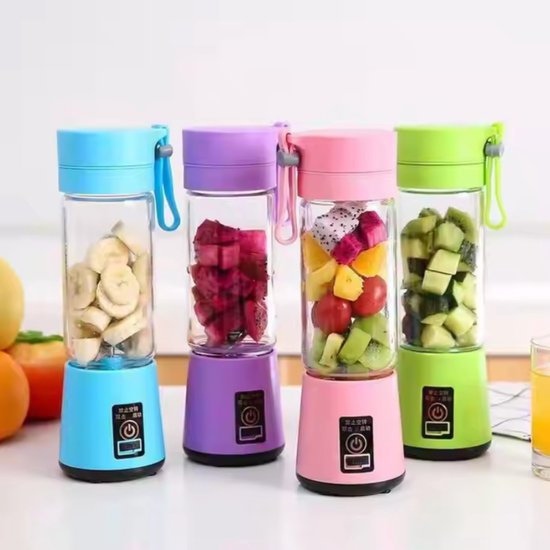 Mini Blender - Paars - Draadloos & Draagbaar - Smoothie Maker - Sapcentrifuge - Mini Juicer - Sap maker - Mini Mixer - USB Oplaadbaar - Vruchtensap - Cup - Fles - Reis - Portable van Merkloos — afbeelding 2
