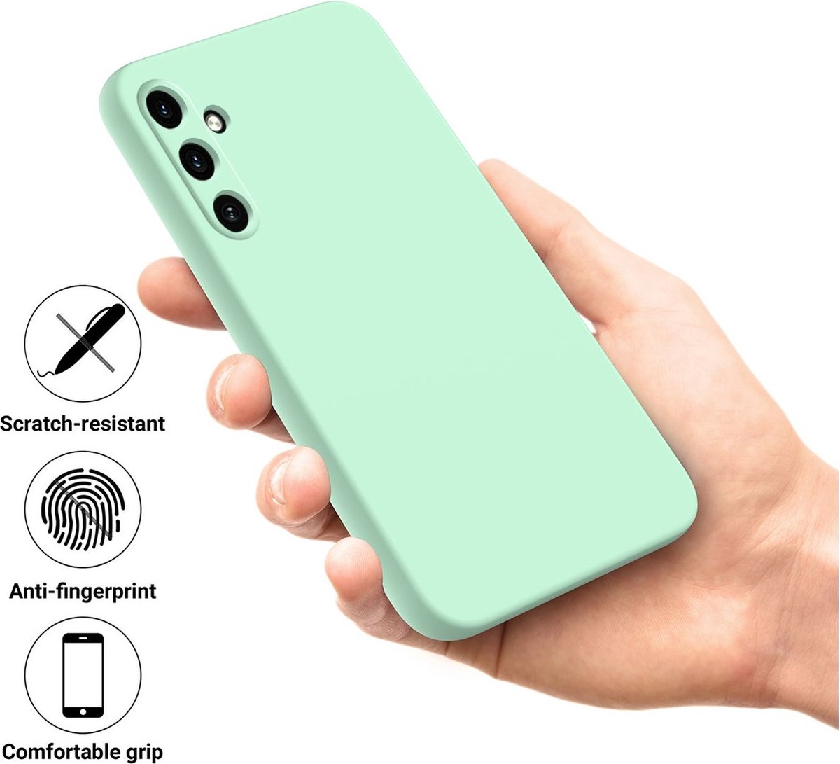 Mobigear Hoesje geschikt voor Samsung Galaxy M15 Siliconen Telefoonhoesje | Mobigear Colors Backcover | Galaxy M15 Case | Back Cover - Groen