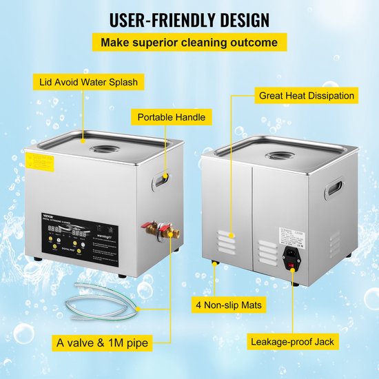 Ultrasoon reiniger Ultrasoon reinigingsapparaat voor roestvrij staal 600W, 30L Ultrasoon reinigingsapparaat met digitaal display 0-30 min, ultrasoon reinigen van sieraden, brillen, horloges etc. | NL