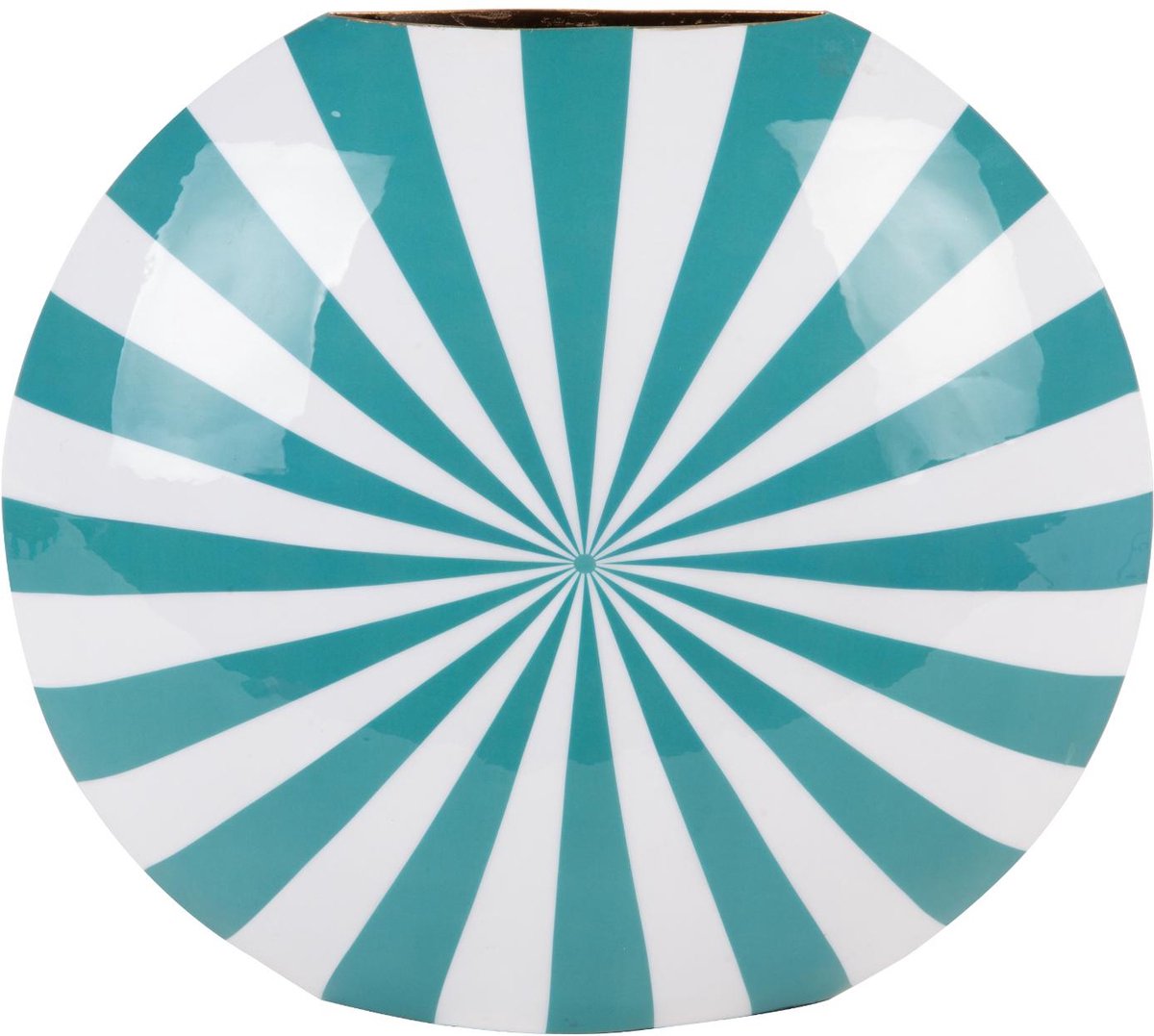 Present Time Vaas Candy Swirl - Blauw - 40x11x35cm - IJzer - Modern - Bloemenvaas - Woondecoratie - Decoratieve vaas voor woonkamer of slaapkamer
