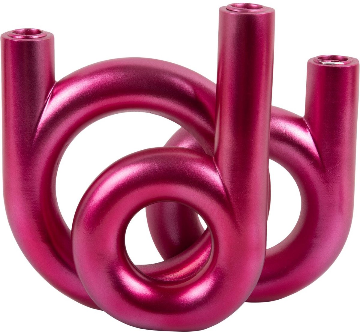 Present Time Kandelaar Rings Medium - Roze - 18x12x20cm - Scandinavisch - Polyresin