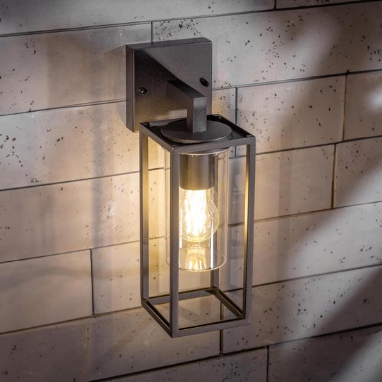 Buitenwandlamp New Modena, lantaarn, E27, zwart
