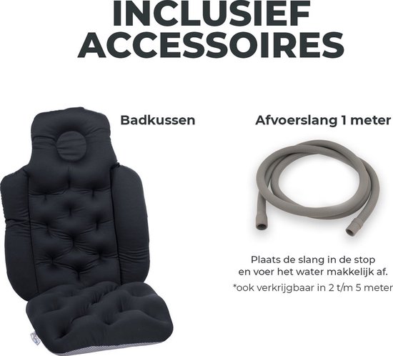 Foresta Opvouwbaar ligbad volwassenen - Inklapbaar bad 150cm- Bath bucket XXL - Donkergrijs