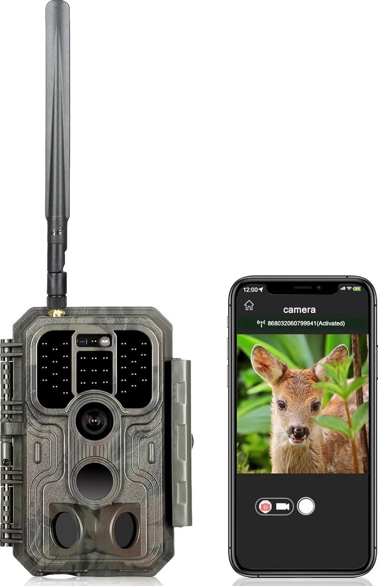 Wildlife Camera met Mobiele Connectiviteit - Bewegingsdetectie - Waterdichte Behuizing - Nachtzicht - HD Video - Langdurige Batterij - Infrarood - Draadloze Monitoring