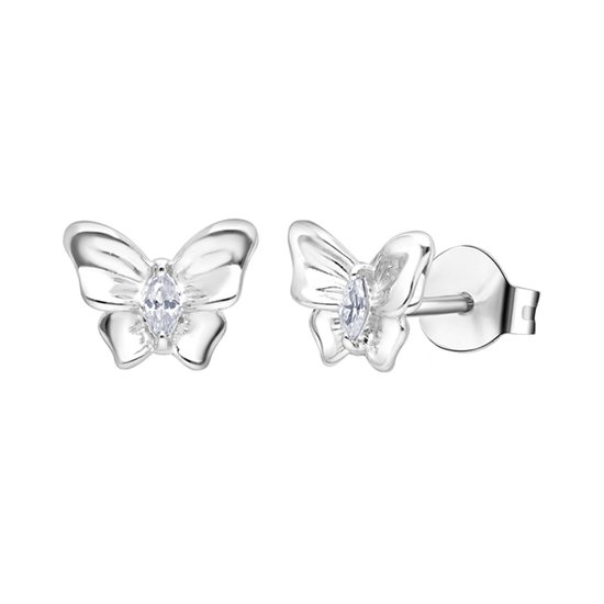 Boucles d'oreilles en argent zircone papillon