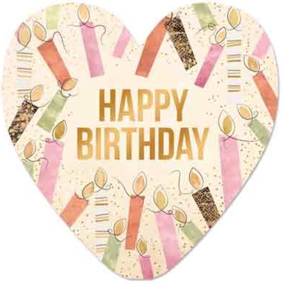 Wenskaart - Happy birthay - gefeliciteerd - verjaardag - fijne verjaardag - hartelijk gefeliciteerd - hart van goud - artige