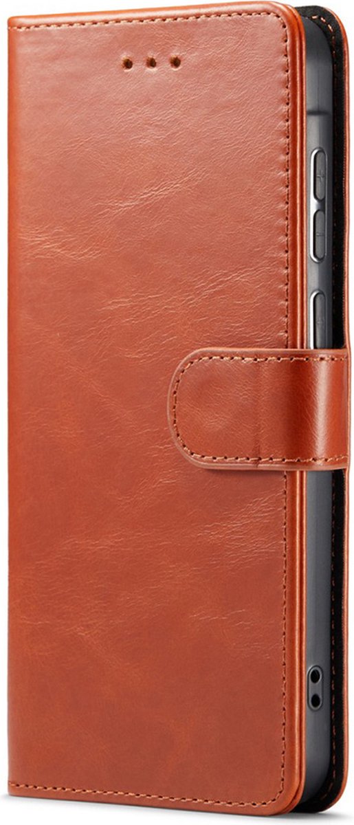 CaseMania Bookcase hoesje geschikt voor Samsung Galaxy A55 - Effen Cognac - Leer