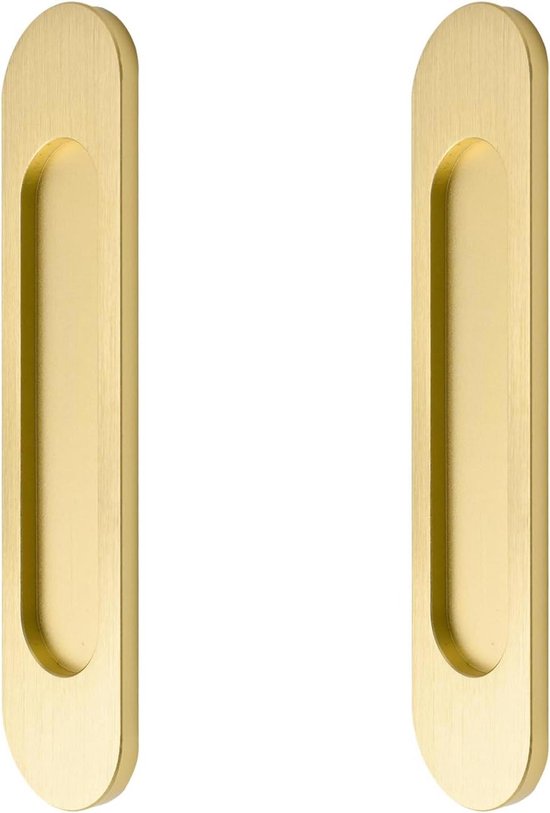 Deurgreep, 2 stuks, 14,8 cm, zelfklevende schuifdeurgreep, zelfklevende ovale schuifdeurgrepen voor kasten, ramen, schuifdeuren (zwart