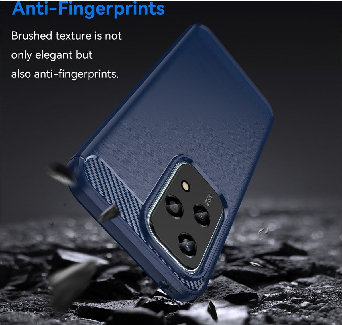 Mobigear Hoesje geschikt voor HONOR 200 Lite Telefoonhoesje Flexibel TPU | Mobigear Brushed Slim Backcover | 200 Lite Case | Back Cover - Blauw