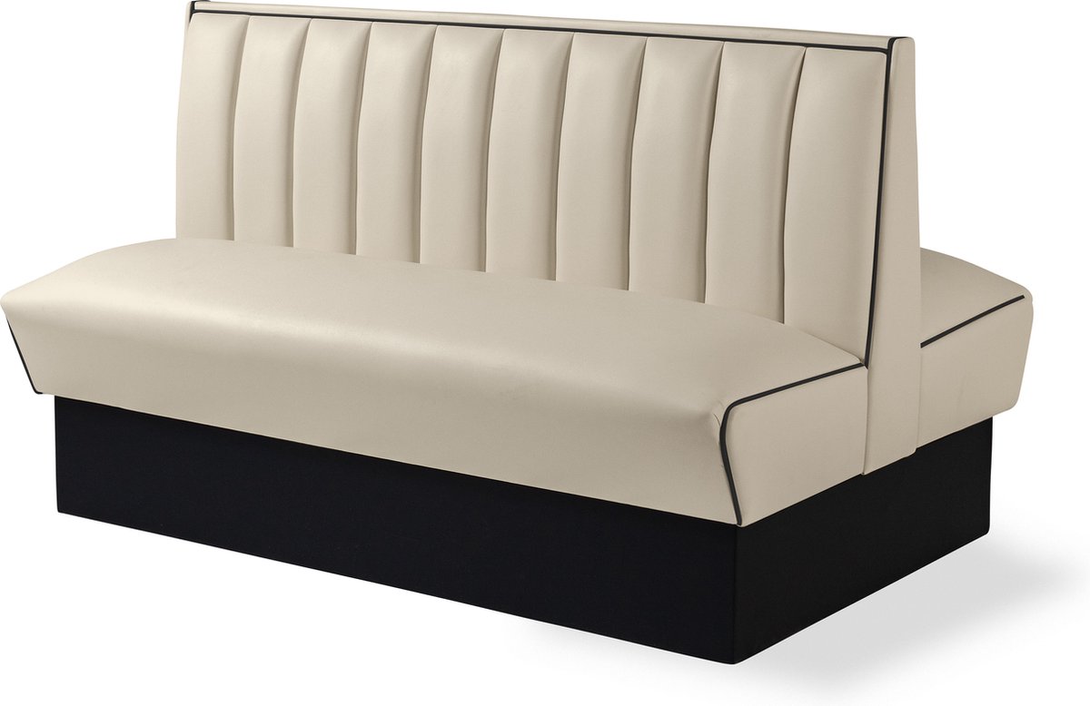 Bel Air Dinerbank Double Booth HW-150DB Off White/Zwarte bies
