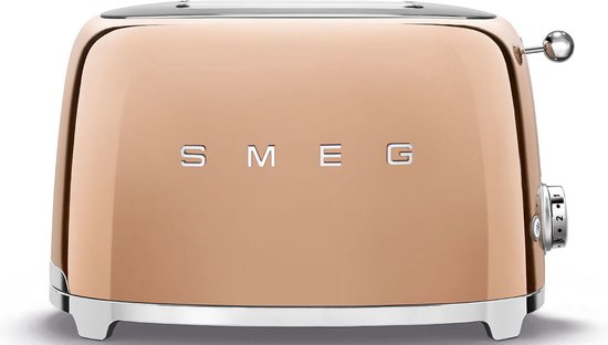 Foto: Smeg tsf01rgeu broodrooster ros goud 2x2 950w 6 niveaus