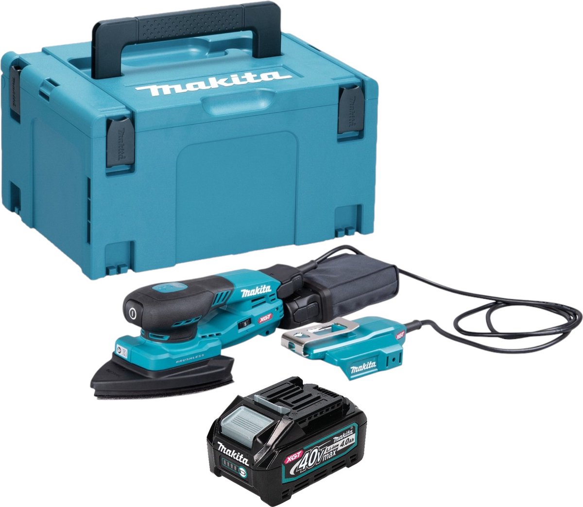 Makita BO 006 CGM101 Accuschuurmachine delta 40 V max. 100 x 150 mm 3,0 mm slag Borstelloos + 1x oplaadbare accu 4.0 Ah + Makpac - zonder lader