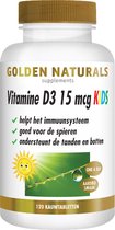 Golden Naturals Vitamine D3 15 mcg KIDS (120 veganistische kauwtabletten)