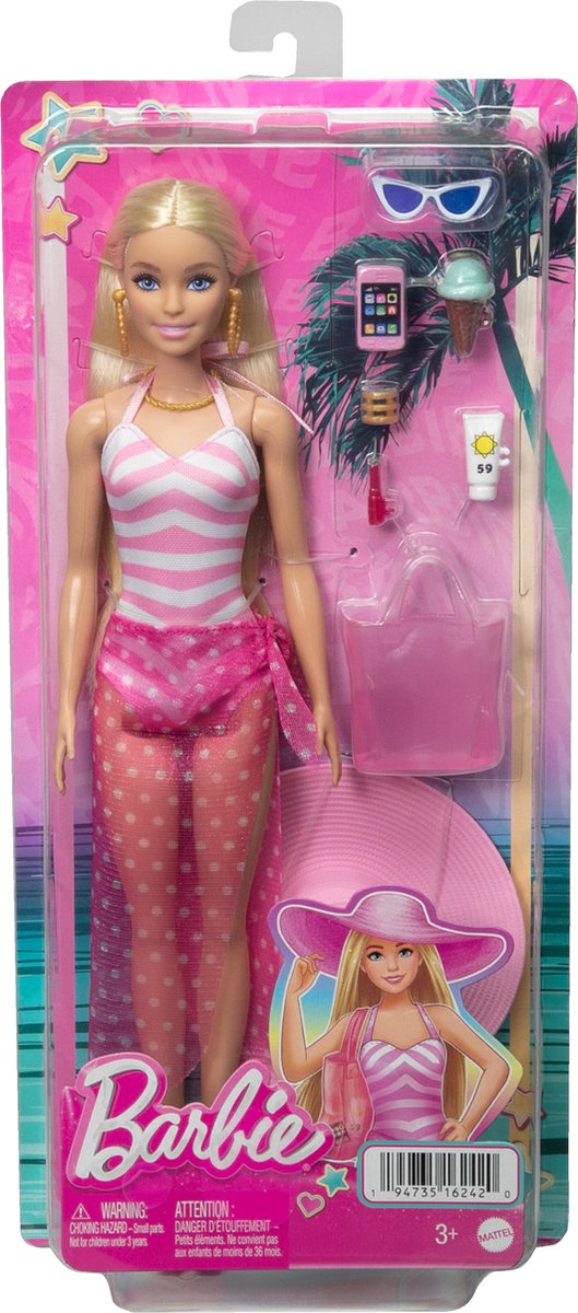 Barbie Zonnehoed badpak Malibu - Met accessoires - Barbiepop — afbeelding 4