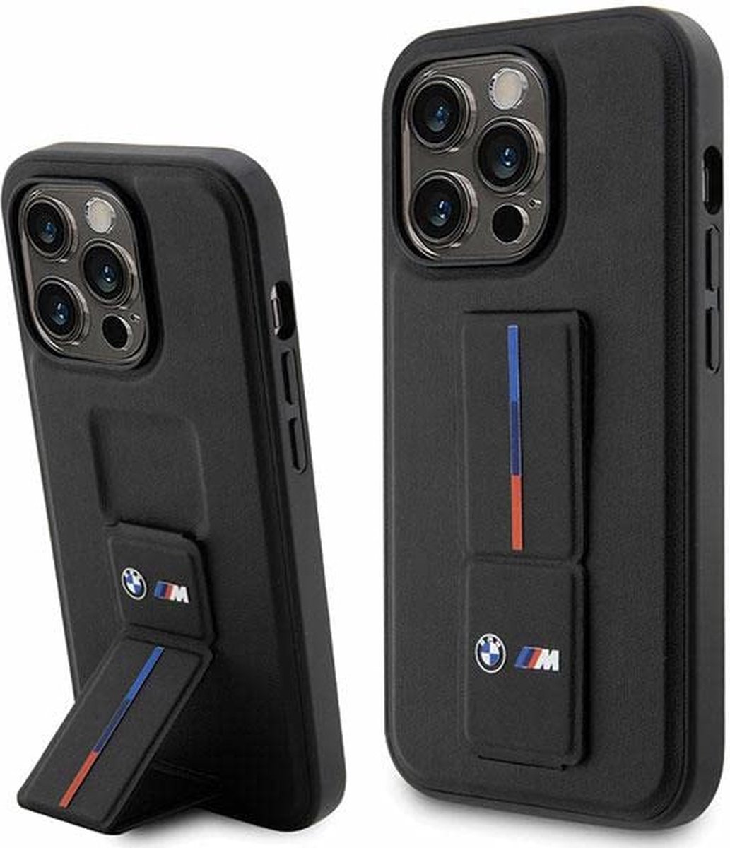 BMW hoesje voor iPhone 14 Pro 6.1" Zwart hardcase Grip Hot Stamp