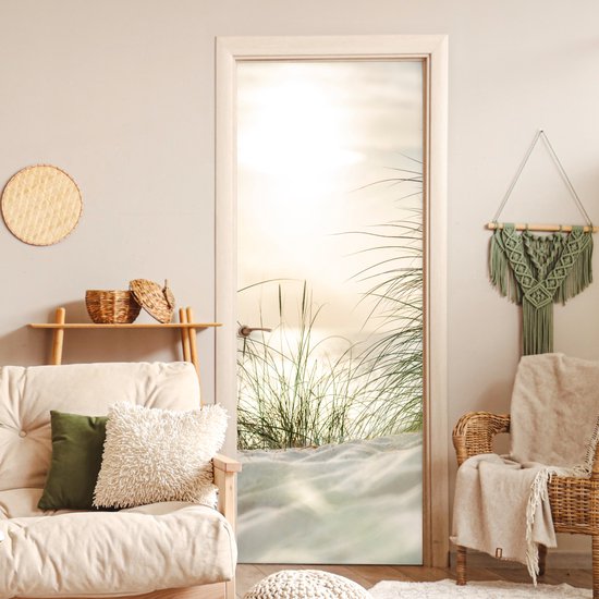 Deurposter 95x235 cm - Deursticker Duinen aan de Waddenzee - Meubelfolie zelfklevend - Deurfolie woonkamer - Interieurfolie fotobehang - Deur plakfolie - Deurstickers - Deurbehang sticker - Kamer decoratie
