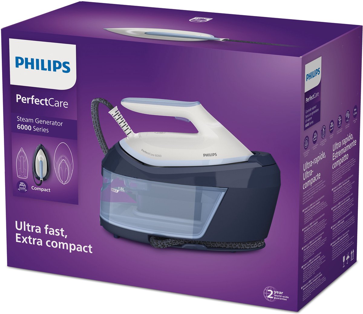 Philips Perfect Care 6000 Series PSG6026/20 - Stoomgenerator - 1.8L Watertank - Blauw / Wit — afbeelding 6