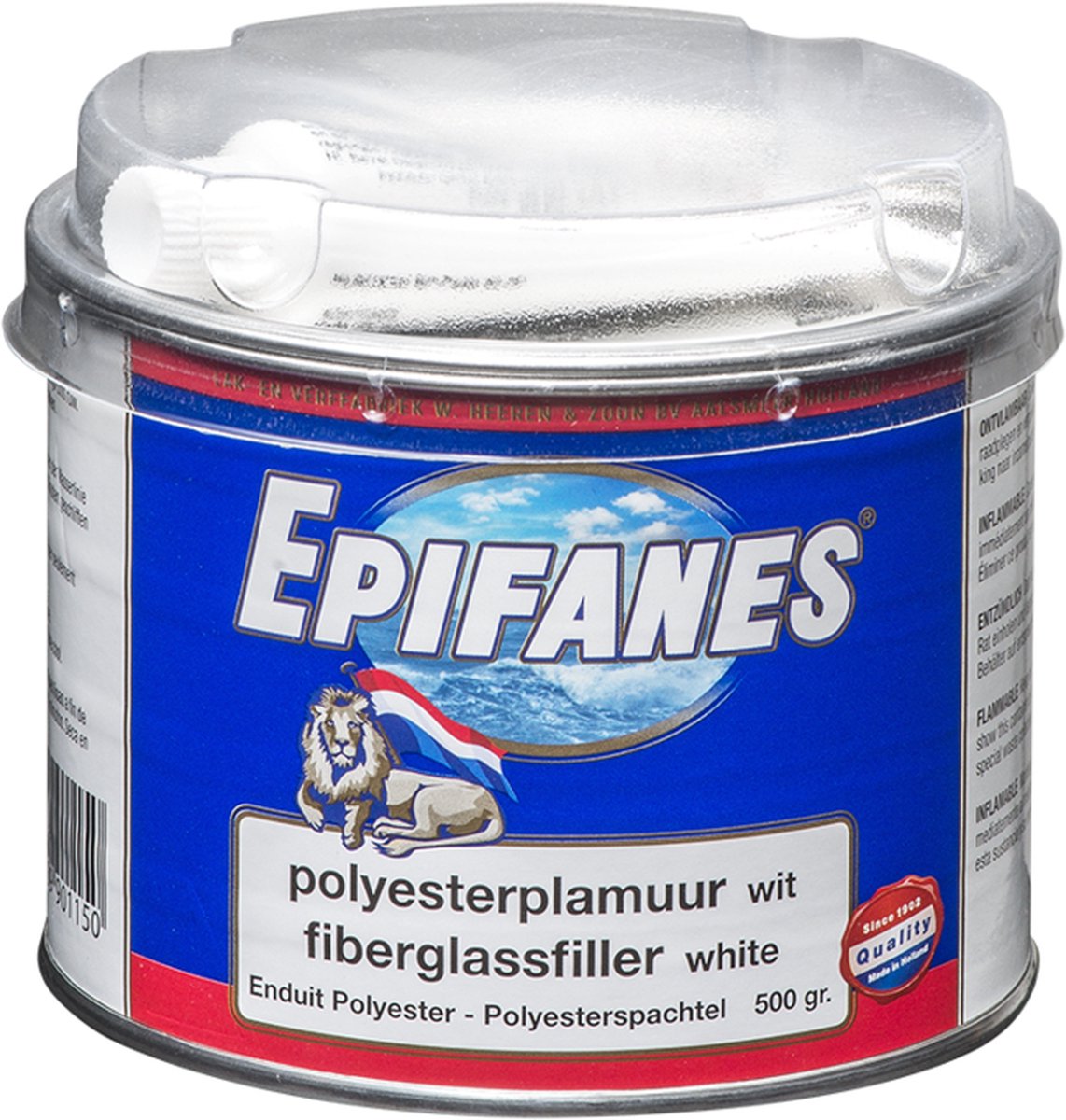 Epifanes Polyesterplamuur 0,5 kg: Grijs