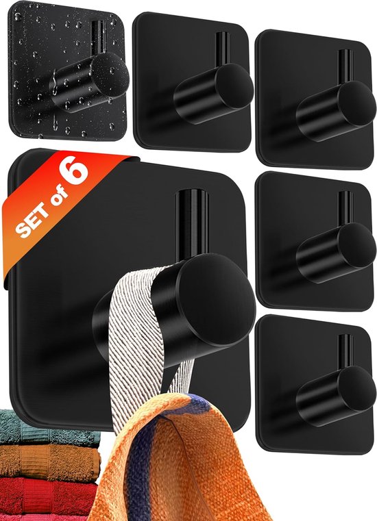 4 stuks zelfklevende haken, plakhaken, geen boren nodig, zelfklevend