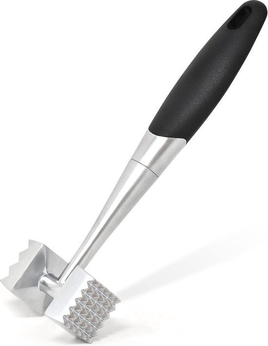 ZMREN vleeshamer, Dubbelzijdige vleeshamer van roestvrij staal, Schnitzelklopper vleesverzachter met antislipgreep, Vleeshamer voor steak, kip, varken, Vaatwasbestendig