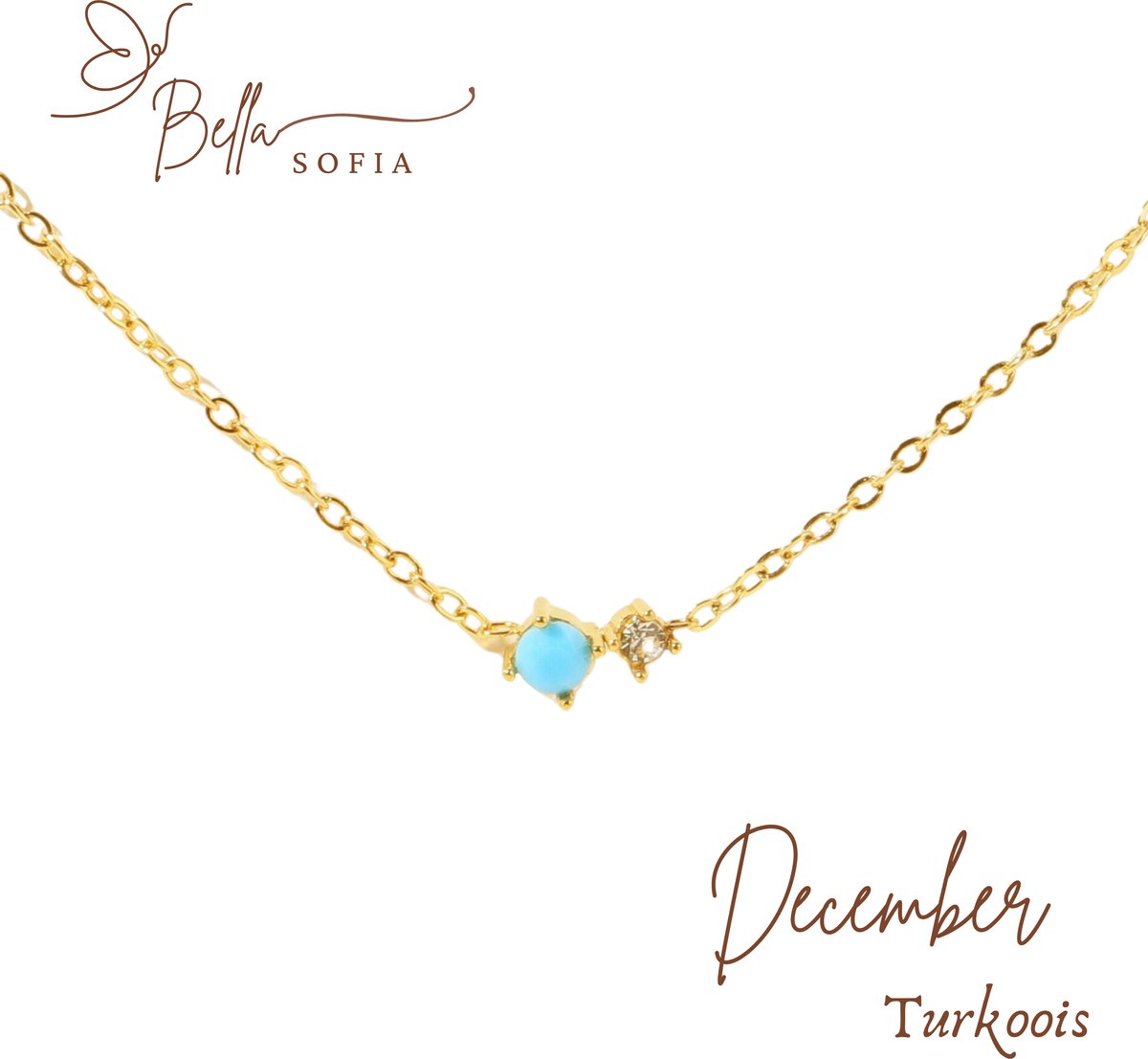 Bella Sofia® Geboortesteen Armband December - Uniek Goudkleurig Dames Sieraad - Valentijnscadeau - Valentijnsdag - Valentijn cadeau voor haar