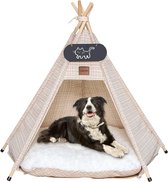 Tipi Tente animaux - kussen double face - amovible et lavable - 60 x 60 x 70 cm