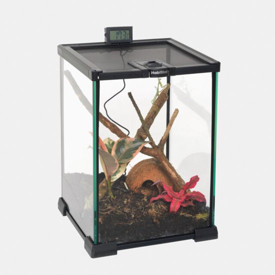 Foto: Habistat glazen terrarium 20x20x30cm zwart