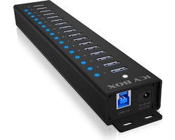 ICY BOX IB-HUB1717-U3 USB 3.2 Gen 1 (3.1 Gen 1) Type-A 5000 Mbit/s Zwart