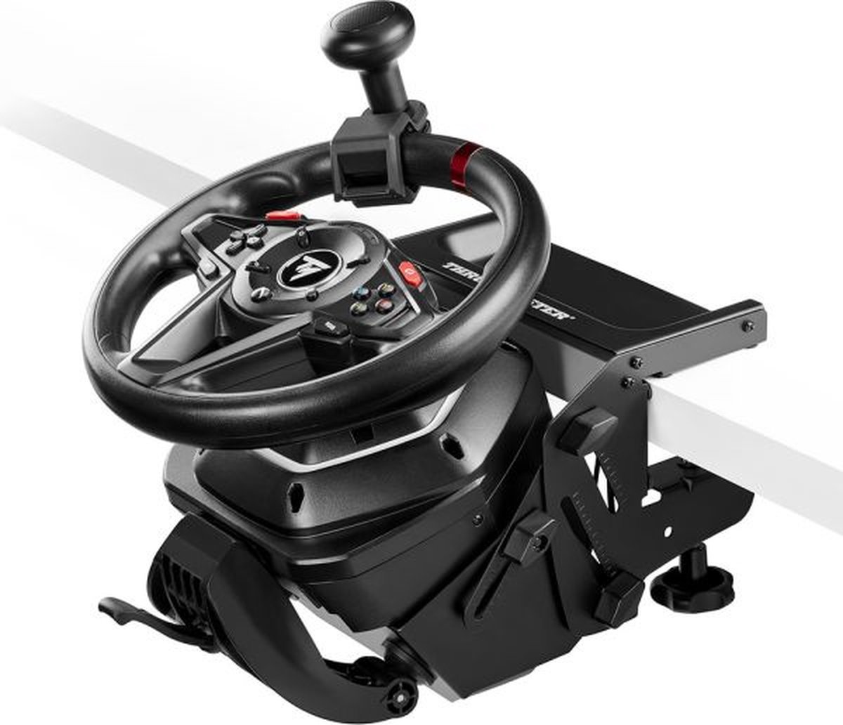 Thrustmaster T128 SimTask Pack - voor XBOX Series en PC - Bundle inclusief T128-Racestuur en 100% metalen Kit-Bevestigingssysteem voor Simulatie-Games - voor farming bus en trucking simulator - T2PM-pedaalset - Force Feedback en schakelflippers