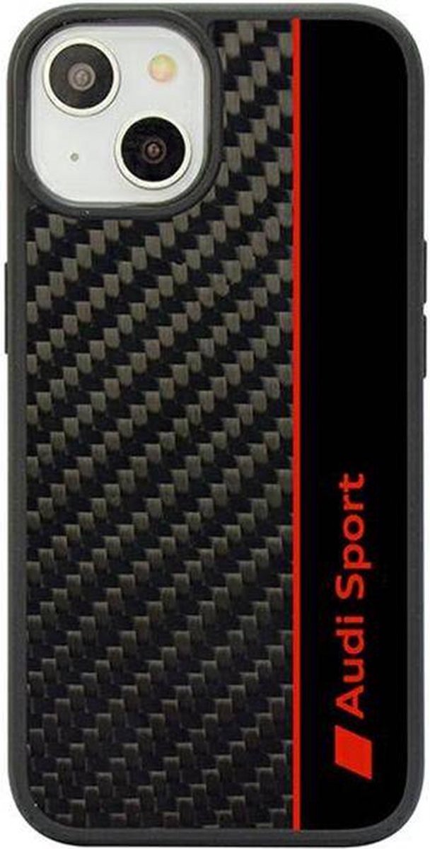 Audi Sport Carbon Fiber Back Case - Geschikt voor Apple iPhone 14 (6.1") - Zwart