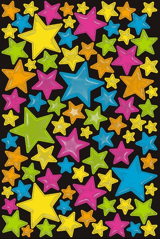 Holografische Sterren Stickers - Stickervel Glimmende Sterren - Gekleurde Sterren Stickers - Stickervel Kind - Knutselen Meisjes - Knutselen Kind - Hobbystickers - Knutselen Volwassenen - Stickers Meisjes