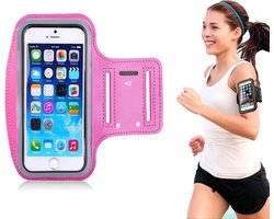Hardloop Telefoonhouder Waterdicht Universeel voor Smartphone - Sportarmband - Geschikt voor iPhone, LG, Huawei, HTC, Motorola, Google Pixel, Samsung, Honor, Lenovo en Xiaomi - Roze