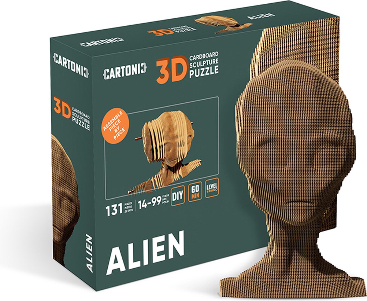 CARTONIC-3D puzzel- Alien- Puzzel-Cadeau-Kinderen en volwassenen- DIY- Ecologisc- Spelen