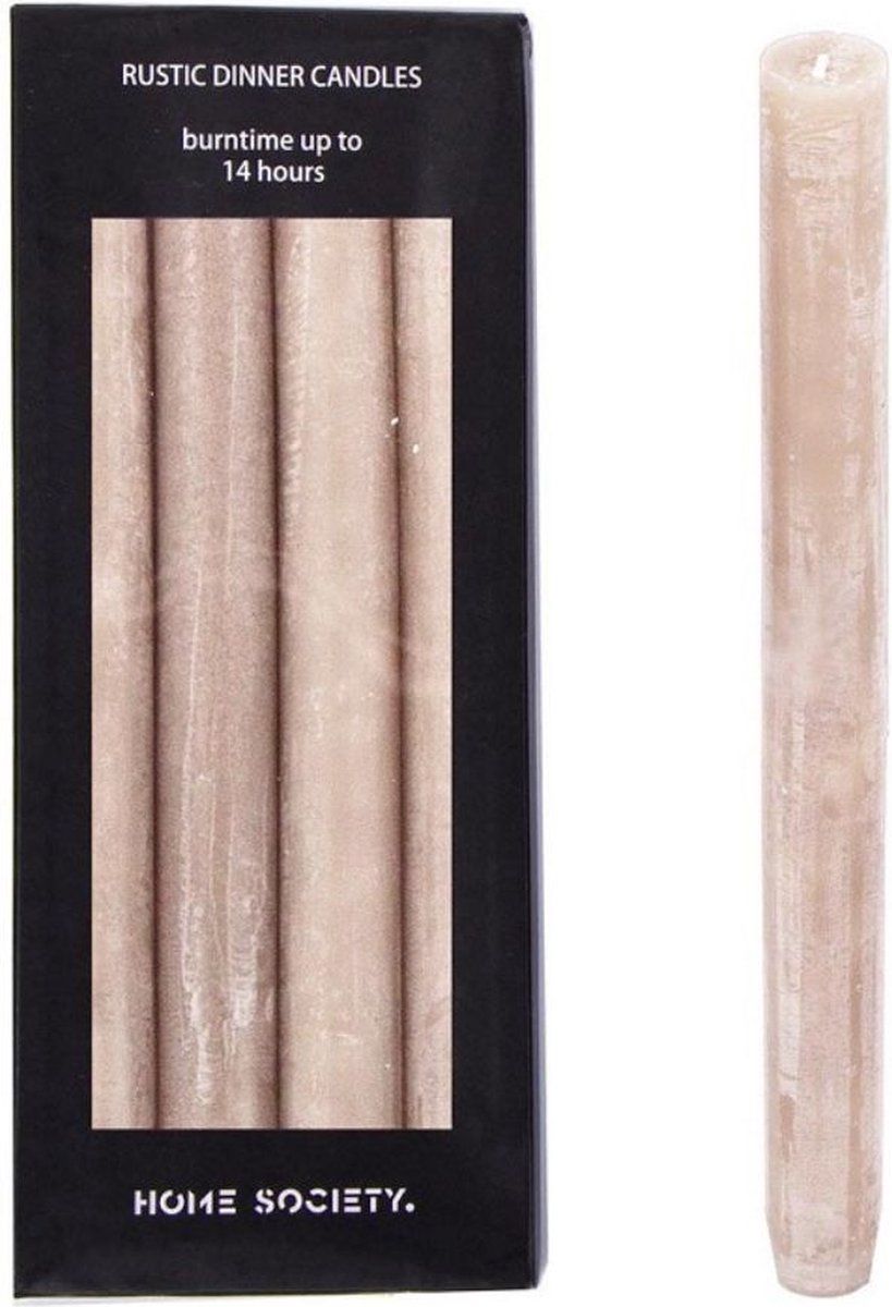 Home Society Dinner Candles Taupe 24 cm