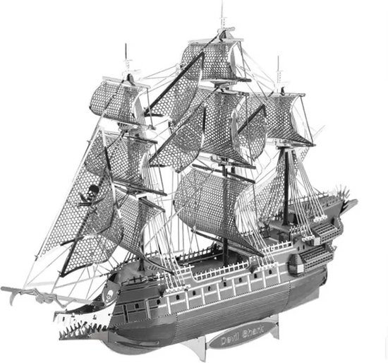 Foto: De vliegende hollander 3d metalen miniatuur bouwpakket schaalmodel puzzel schip boot piraat