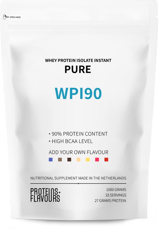 Proteins+Flavours - Whey Protein Isolate - WPI90 Pure Whey Isolaat - Instant Eiwitpoeder zonder smaak - 1000 gram-Zuiver-Whey