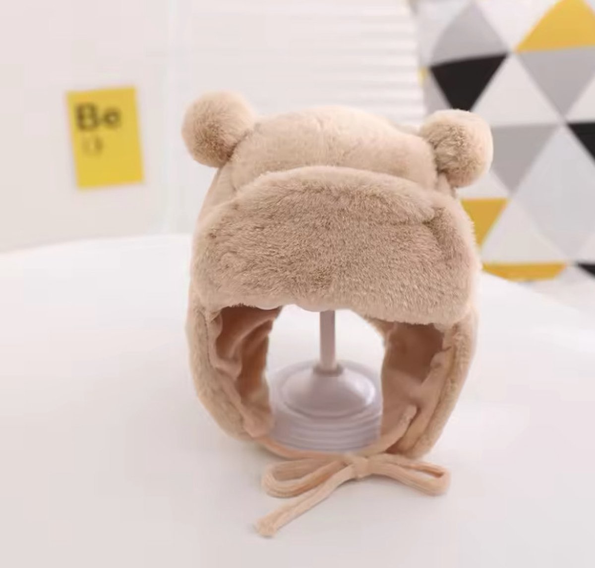 Goedkoopste baby muts jongen - teddy - pilotenmuts - khaki - winter - kraamcadeau