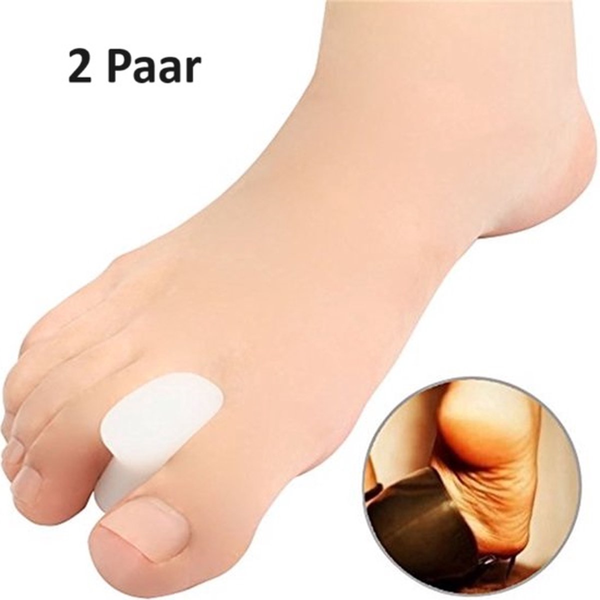 Goedkoopste Teenspreider I Siliconen Teencorrector I Hallux Valgus I Teen Recht Maken I Toe Straigntner I Wit I 2 Paar (4 stuks