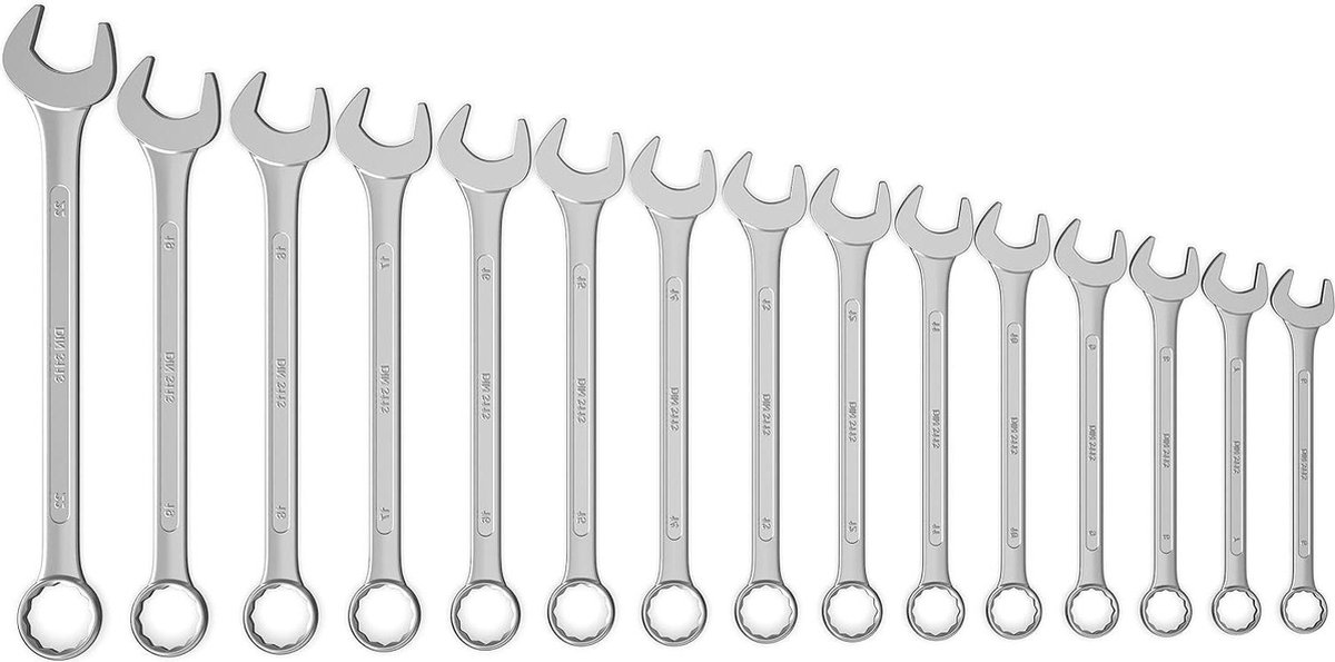 15-delige vork ringsleutelset 10345-15 met handige opbergetui
