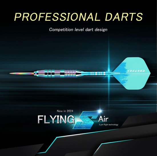24 g professionele stalen dartpijlen met metalen punt - set van 3 met aluminium schacht van Winmau — afbeelding 3